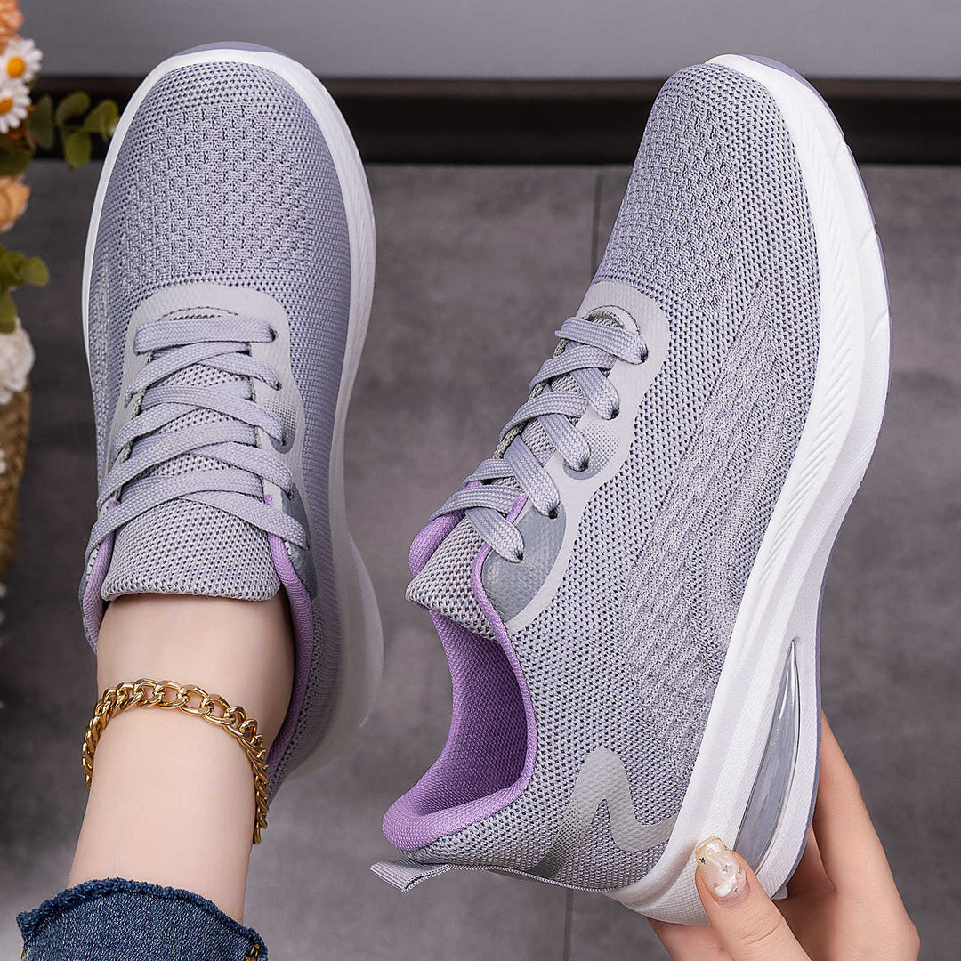 Damen nan leichte Strick-Fitness-Sneaker mit sichtbarem Luftdämpfer und reaktiver EVA-Plateau-Sohle Echo Archiv