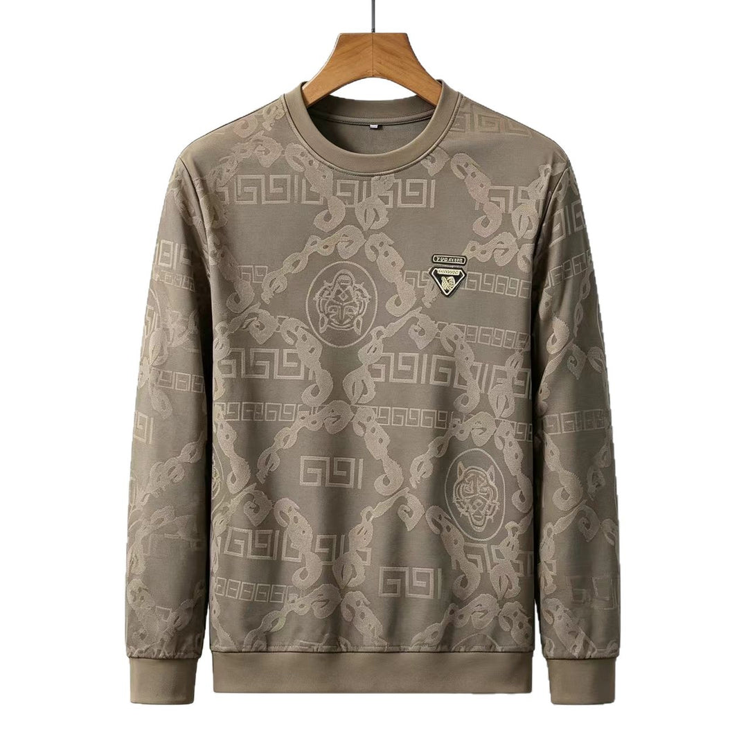 Herren Luxuriöses Langarmshirt mit strukturiertem Design Echoarchiv