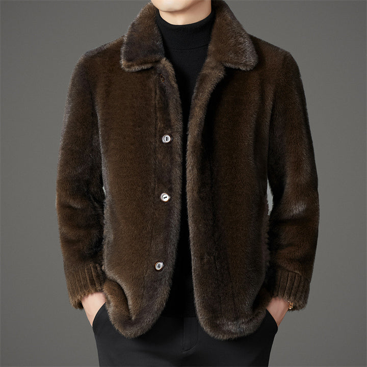 Herren elegante Kunstfelljacke Echoarchiv