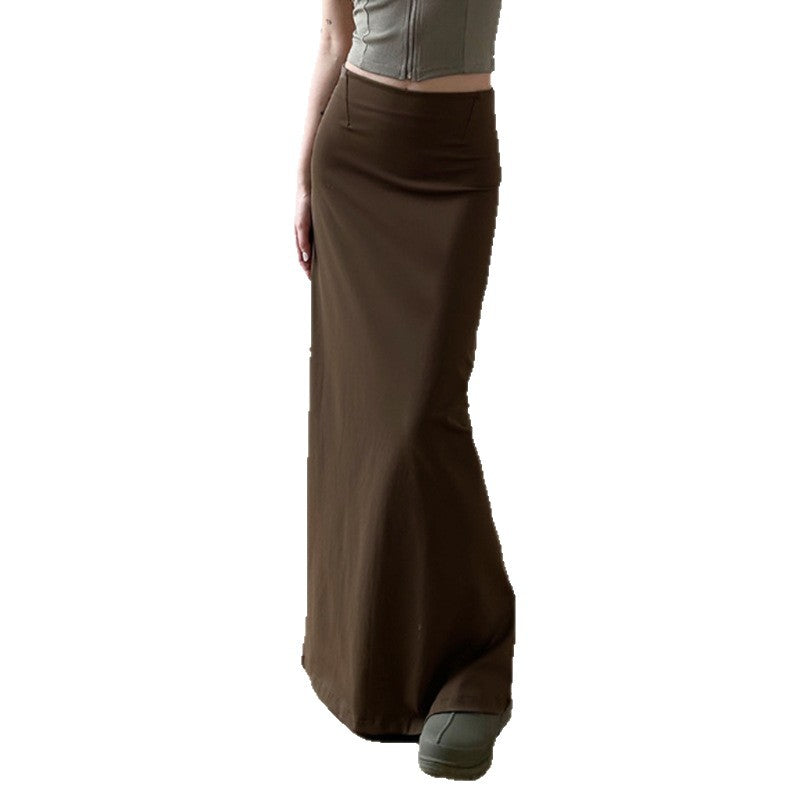 Damen Langer Maxirock mit Frontschlitz, elastischem Bund und Eingrifftaschen Echo Archiv