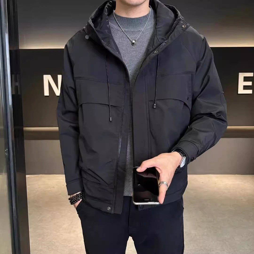 Herren Modische Freizeitjacke mit Kapuze Echoarchiv