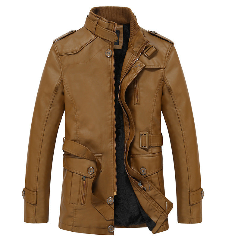 Herren Modische Kunstlederjacke mit praktischen Taschen Echo Archiv