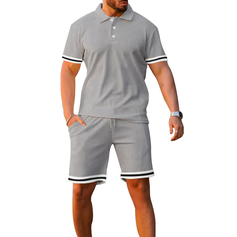 Herren Sommer-Polo und Shorts Set aus atmungsaktivem Material mit sportlichem Design Echoarchiv