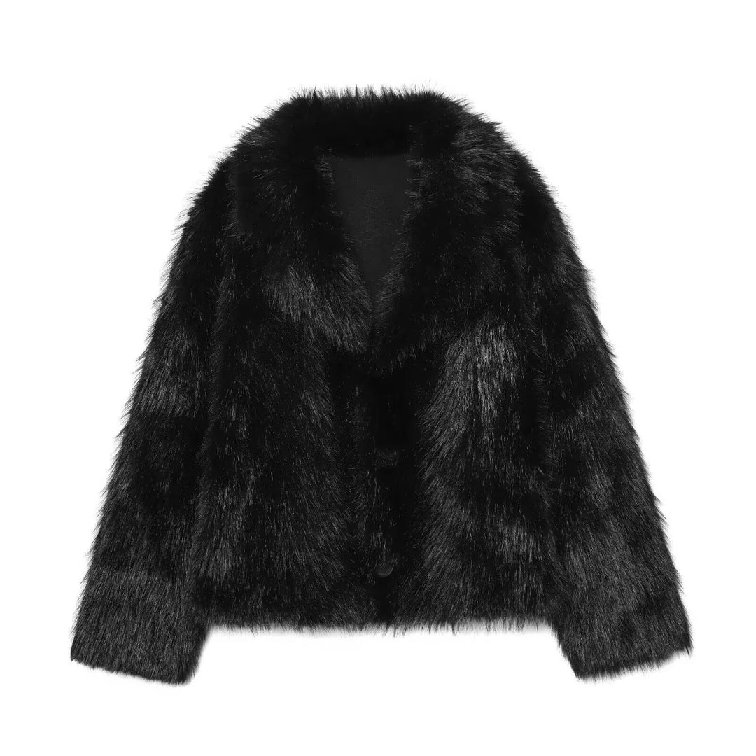 Damen Gekürzter Wollmix-Blouson mit voluminösem Kunstfellkragen Echo Archiv
