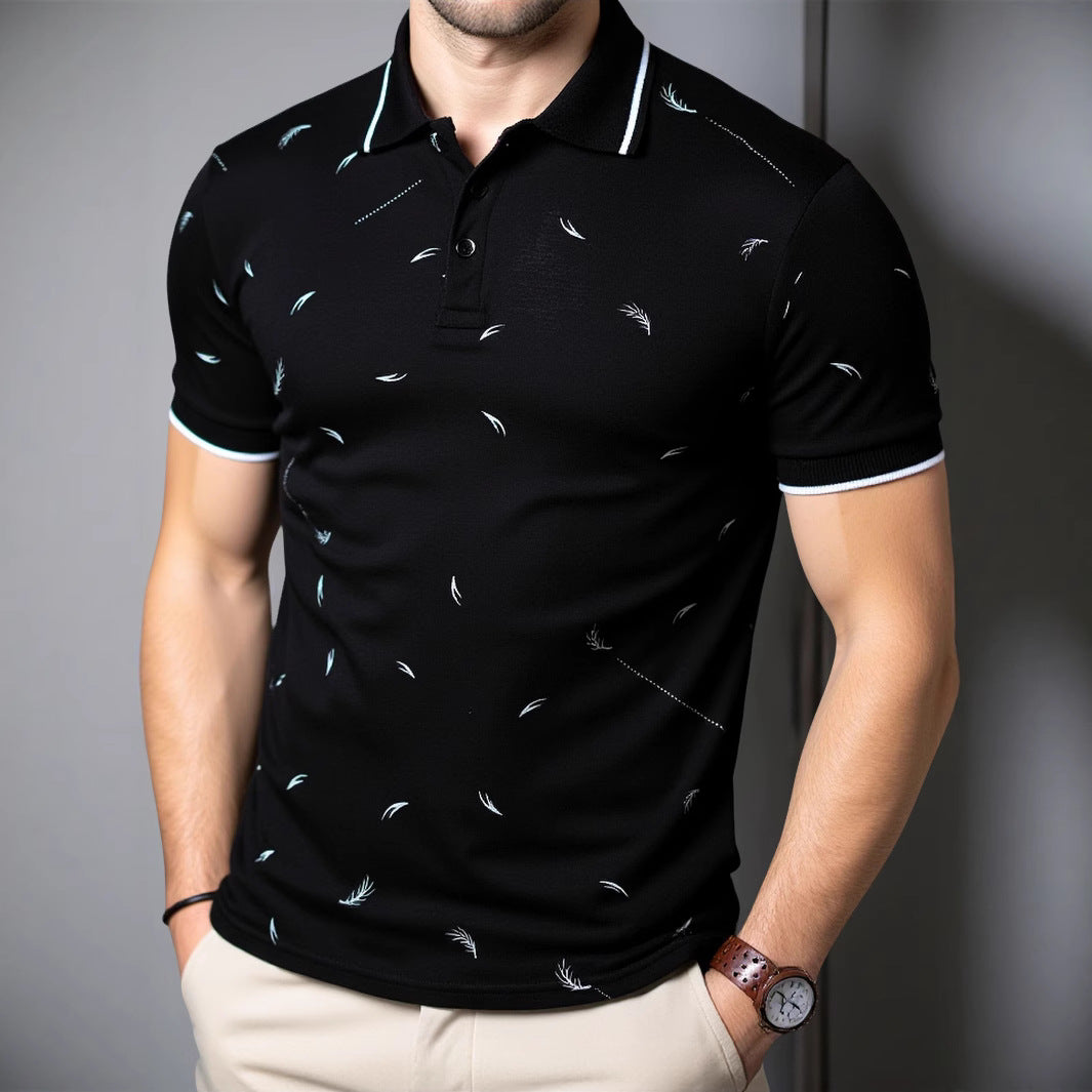 Herren Poloshirt mit modernem Druck und hochwertigem Baumwollmaterial Echoarchiv