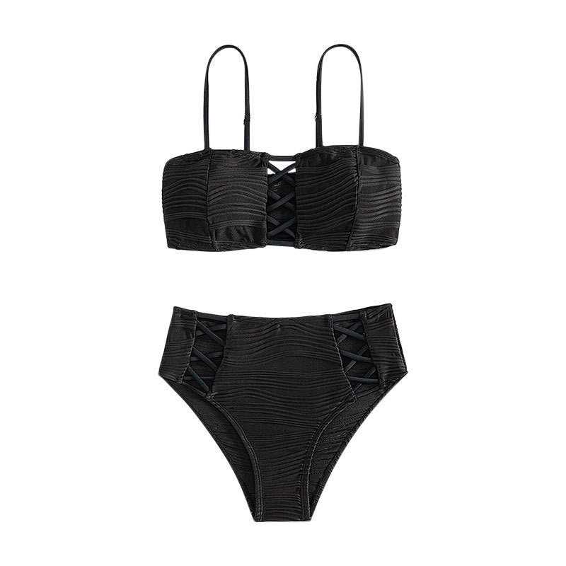Damen Hochgeschnittener Wickelbikini mit Raffung Echo Archiv