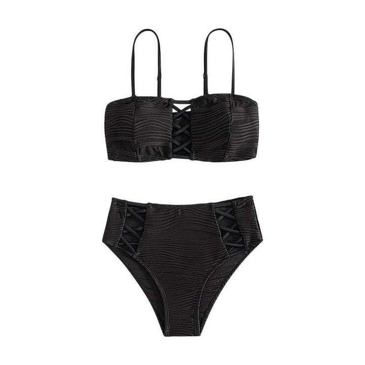 Damen Hochgeschnittener Wickelbikini mit Raffung Echo Archiv