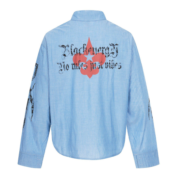 Unisex Oversize-Hemdjacke mit aufgesetzten Brusttaschen und dekorativen Printdetails Echoarchiv