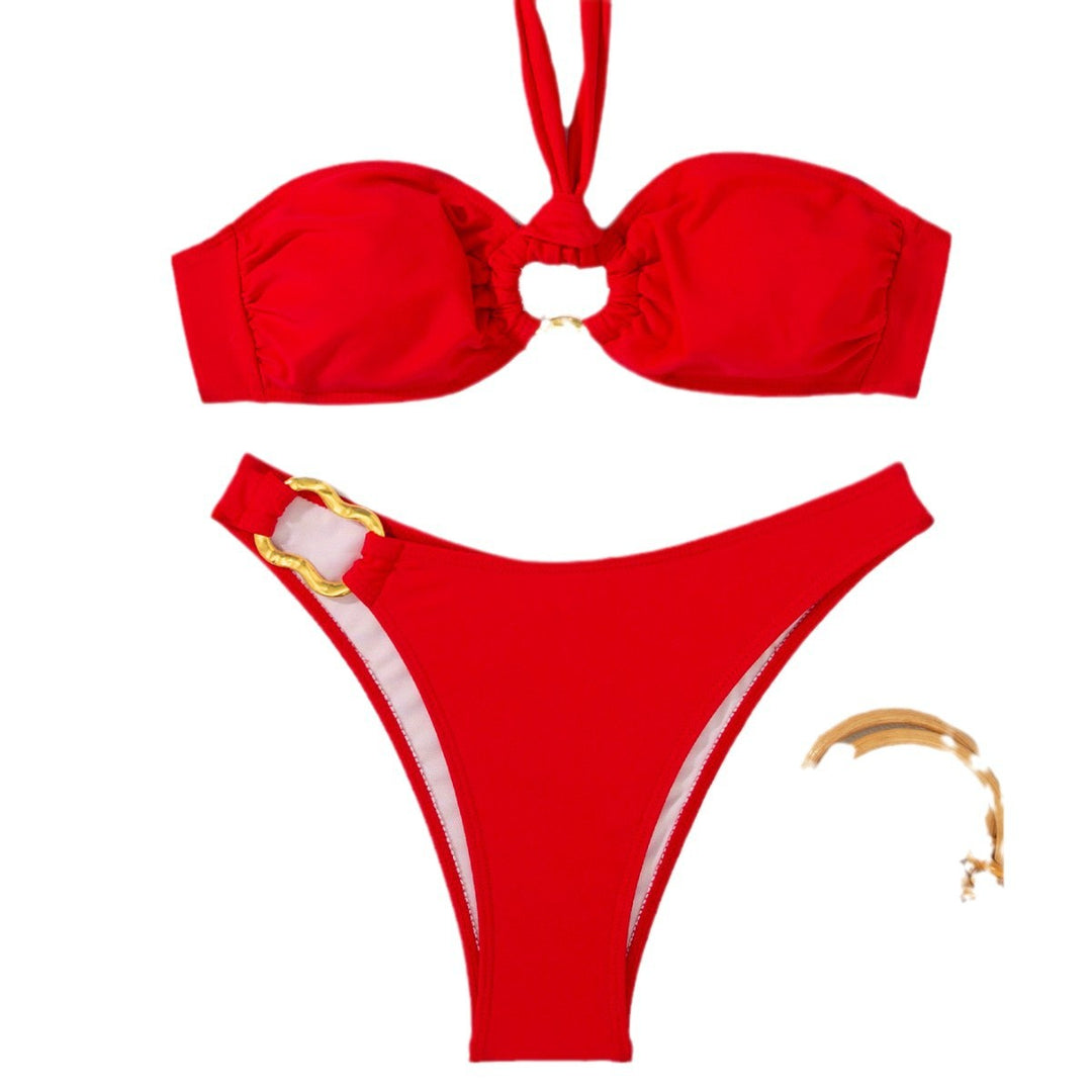 Damen Bikini-Set mit dekorativem Ring und verstellbarem Halterneck Echo Archiv