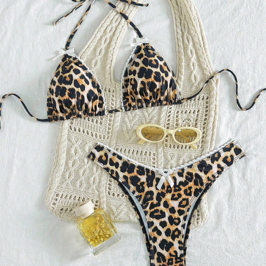 Damen modern geschnittenes Bikini-Set mit Schlangenmuster Echo Archiv