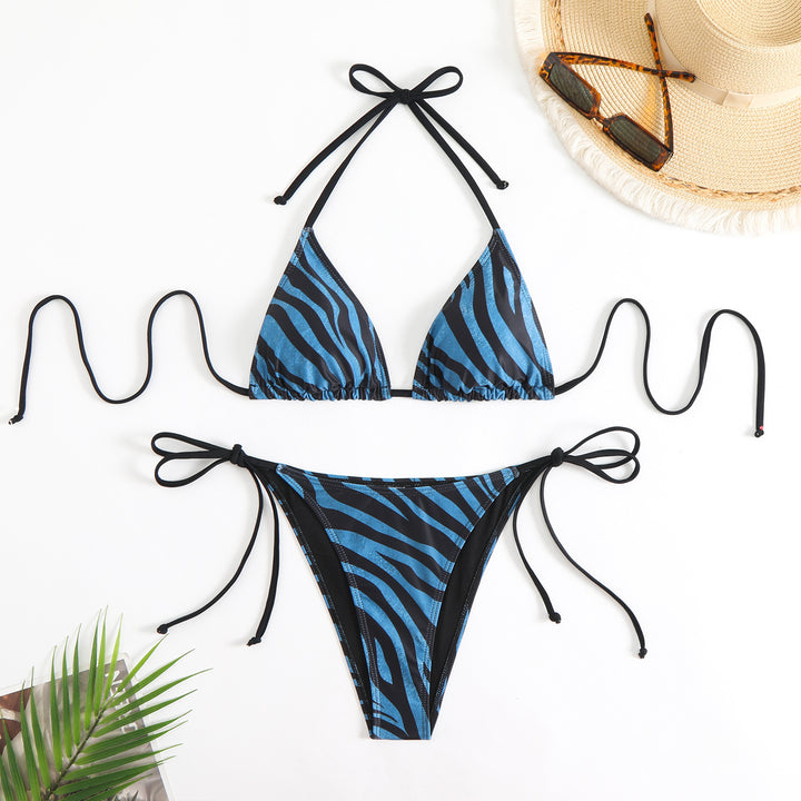 Damen Triangel-Bikini-Set mit verstellbaren Trägern und aufregendem Zebramuster Echo Archiv