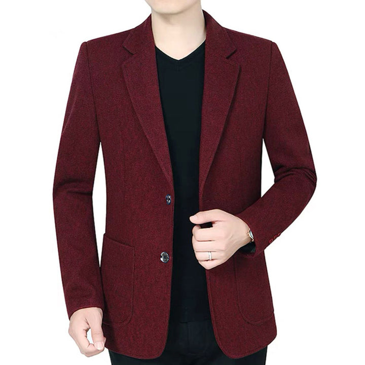 Herren Tailliertes Wollmix-Sakko im Casual-Blazer-Stil mit aufgesetzten Taschen Echoarchiv
