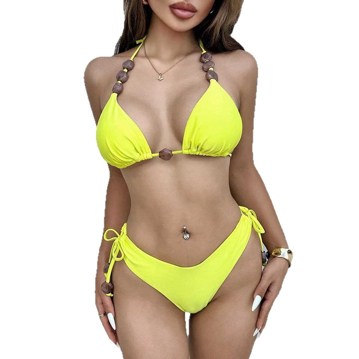 Damen Triangel-Bikini mit dekorativen Holzdetails Echo Archiv