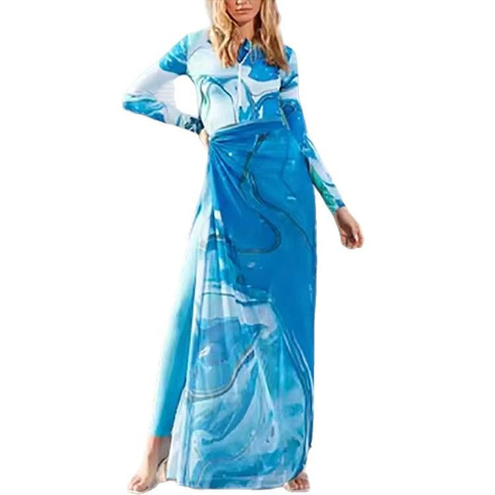 Damen Maxi-Kleid mit Kunstdruck Echo Archiv
