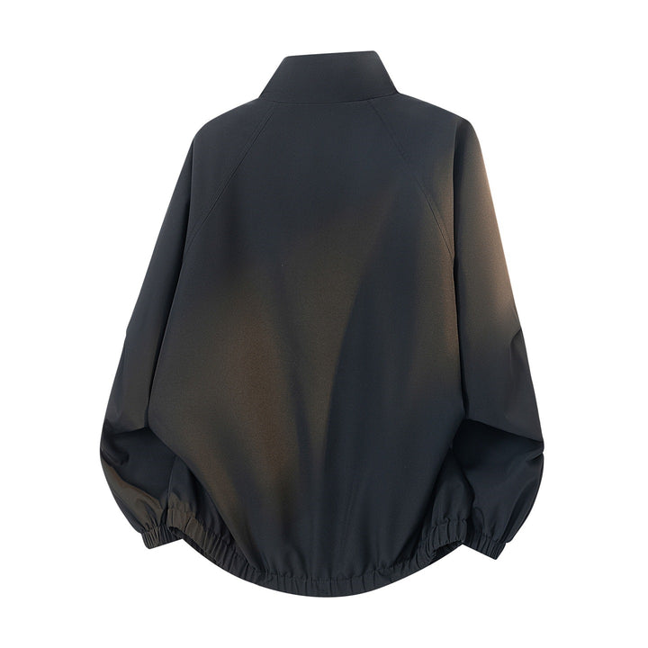 Herren Oversize-Funktionsjacke im Bomberstil mit Stehkragen, Kordelzugsaum und diagonalem Nahtdesign Echoarchiv