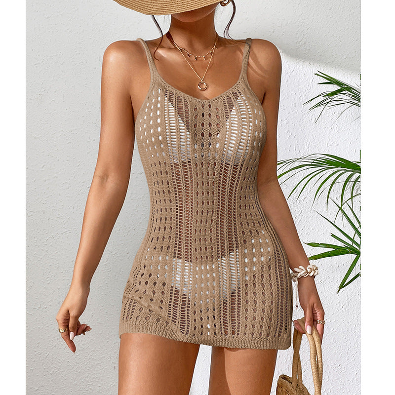 Damen Häkel-Strandkleid mit transparentem Design und eleganten Details Echo Archiv