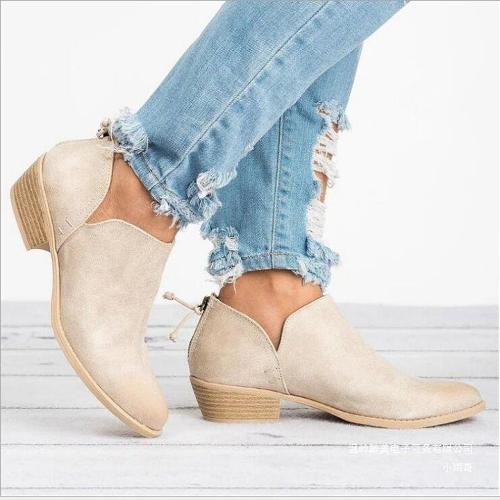 Damen nan elegante Kurzstiefelette aus Wildlederimitat mit verdecktem Fersenreißverschluss und gepolsterter Komfortinnensohle Echo Archiv