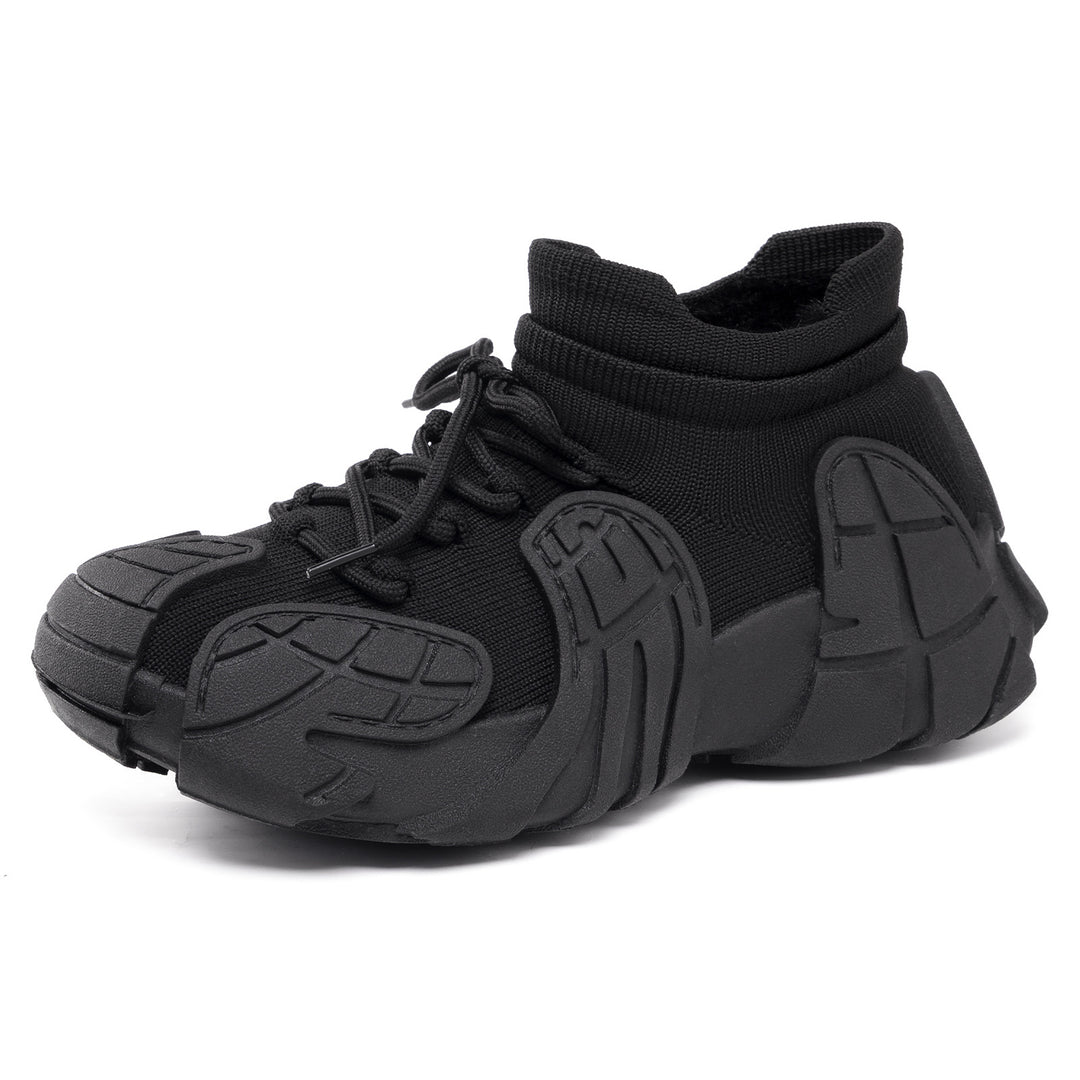 Damen nan gestrickter gefütterter Plateau-Sneaker mit sockenähnlichem Schaft, robuster Gummioptik-Sohle und gepolstertem Komfortfußbett Echo Archiv