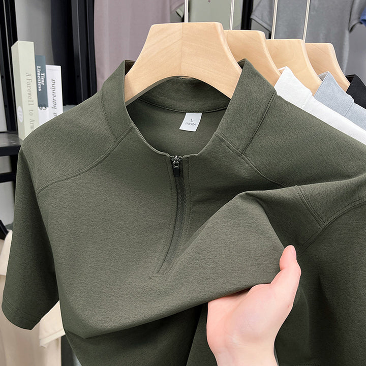 Herren Kurzarm Funktionsshirt mit Reißverschluss und atmungsaktiver Technologie Echoarchiv