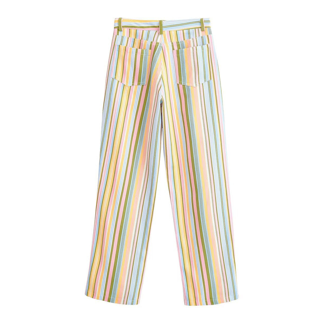 Damen weite High-Waist-Hose mit breitem Bund und Eingrifftaschen Echo Archiv