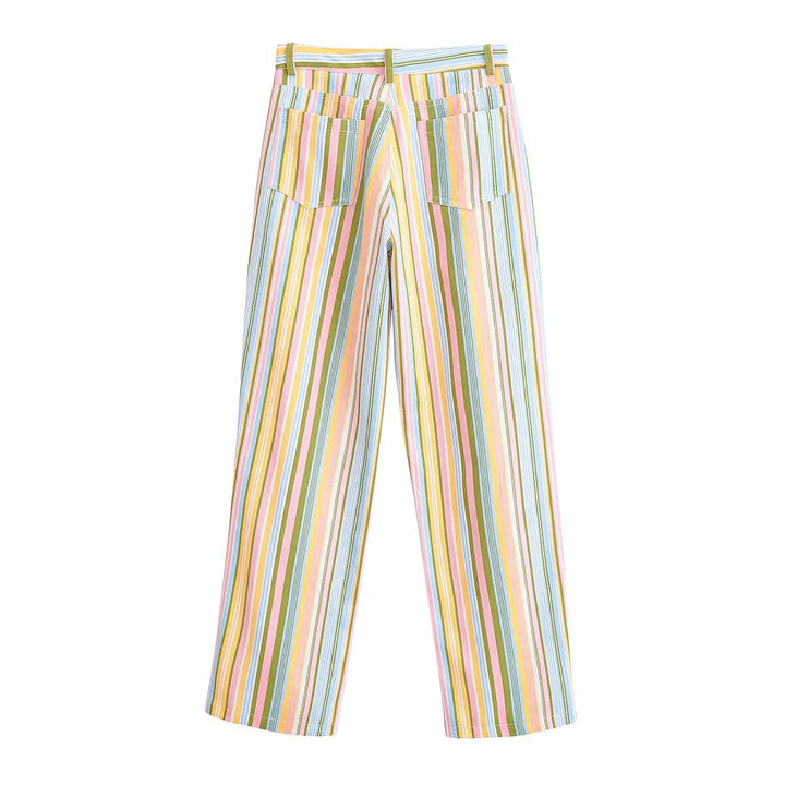 Damen weite High-Waist-Hose mit breitem Bund und Eingrifftaschen Echo Archiv