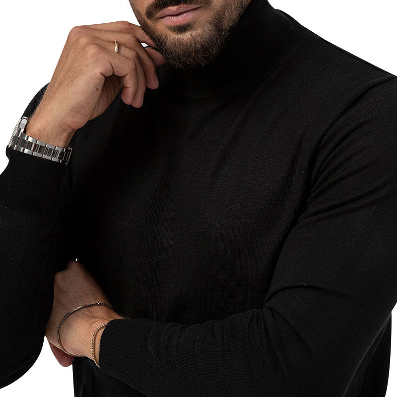 Herren eleganter Rollkragenpullover aus hochwertiger Merinowolle Echoarchiv