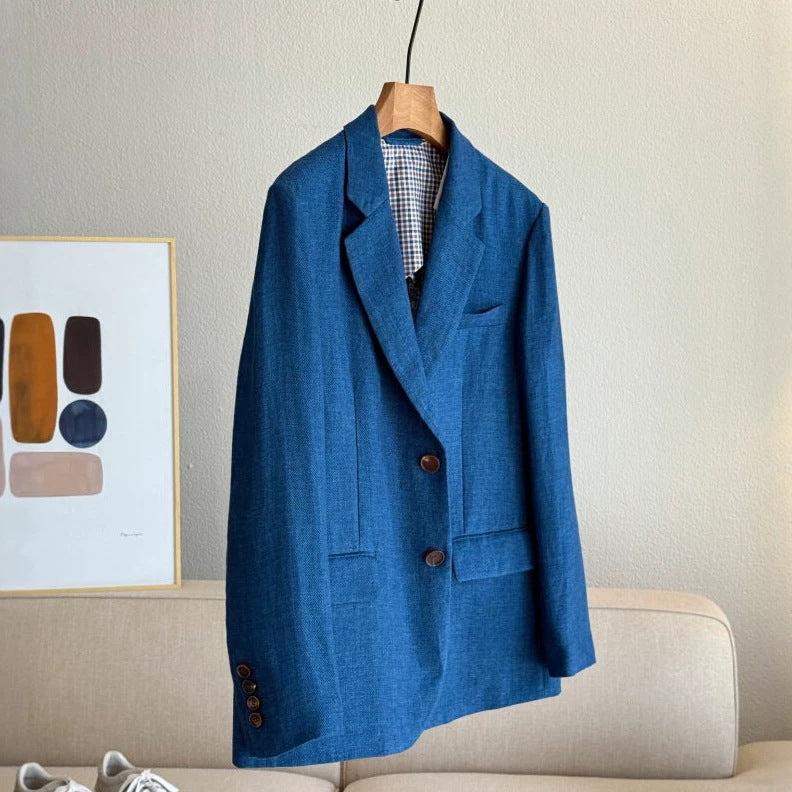 Damen Eleganter Blazer aus hochwertigem Leinen Echoarchiv