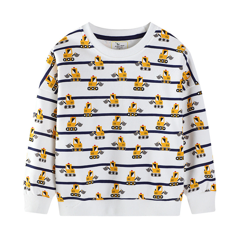 Kinder Sweatshirt mit lustigem Baustellenmuster Echo Archiv