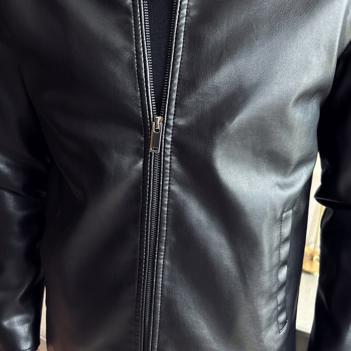 Herren modische Kunstlederjacke mit minimalistischem Schnitt und funktionalen Taschen Echoarchiv