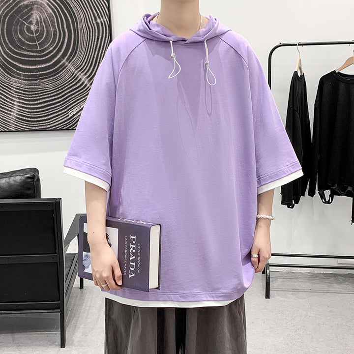 Herren Oversize T-Shirt mit Kapuze und atmungsaktiven Eigenschaften Echoarchiv