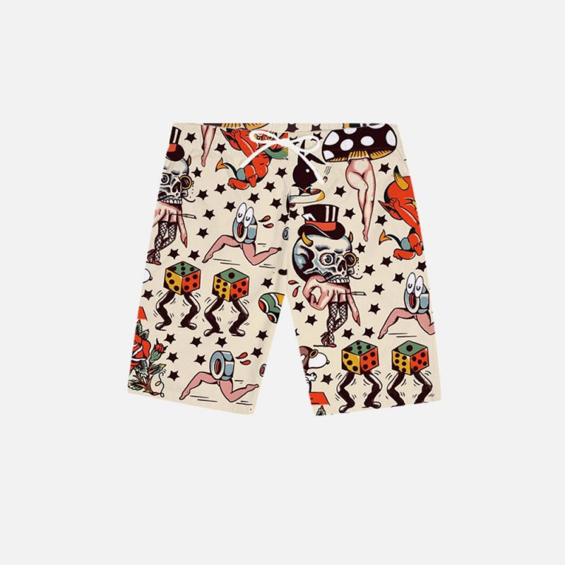 Herren Grafik Psychedelischer Druck Badehose Echoarchiv
