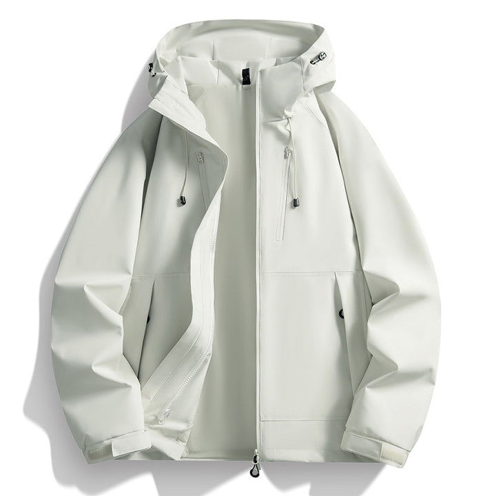 Herren Softshelljacke mit Kapuze, winddichter Außenlage, verstellbarem Saum & Reißverschluss-Taschen Echo Archiv