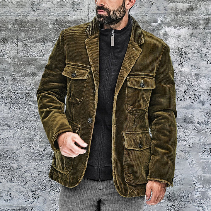 Herren Komfortable Utility-Jacke aus Cordmaterial Echoarchiv