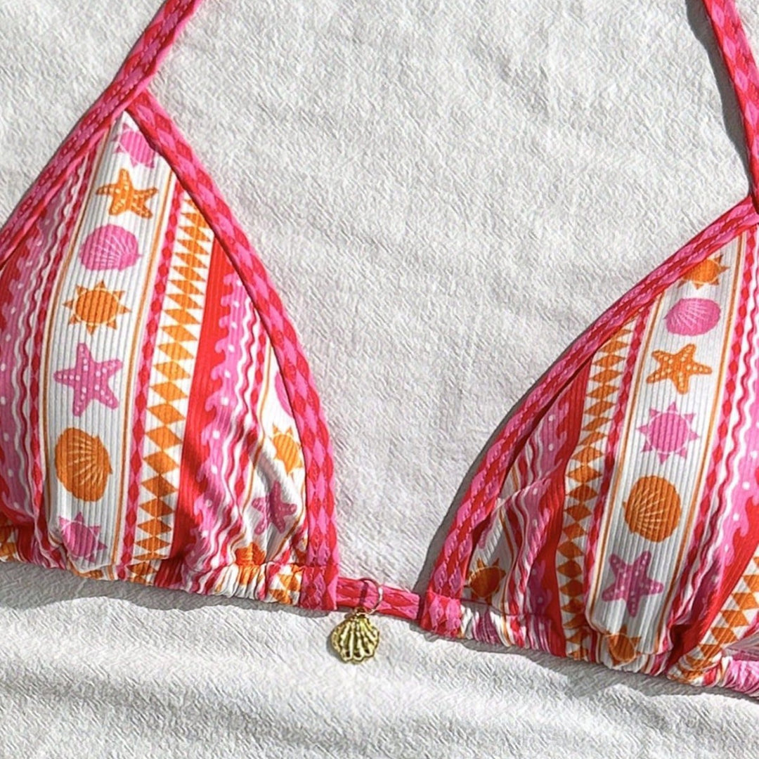 Damen Triangel-Bikini mit buntem Muster Echo Archiv