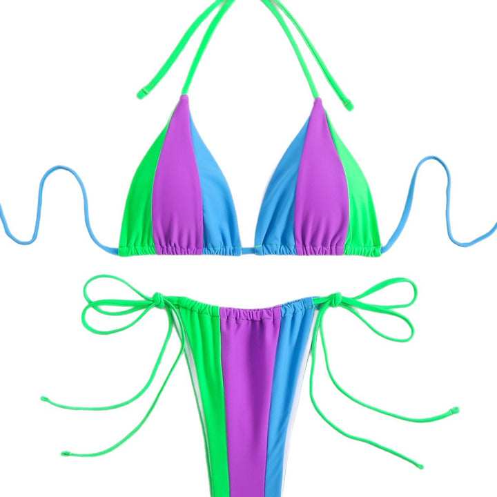 Damen Triangel-Bikini mit verspielten Farbblöcken Echo Archiv
