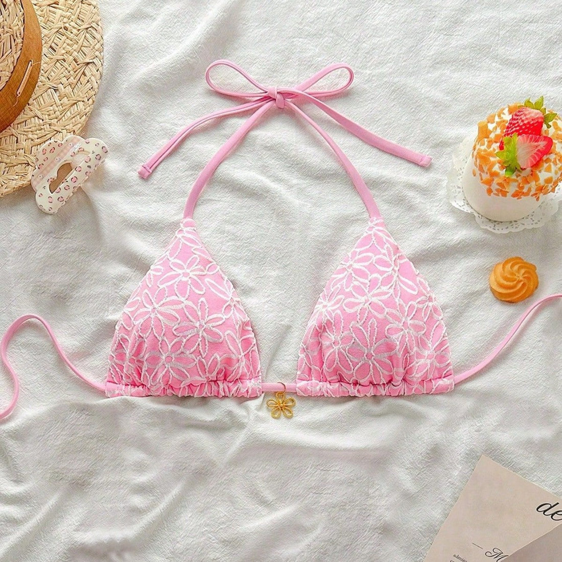 Damen Triangel-Bikini mit Blumenstickerei – Maréssa