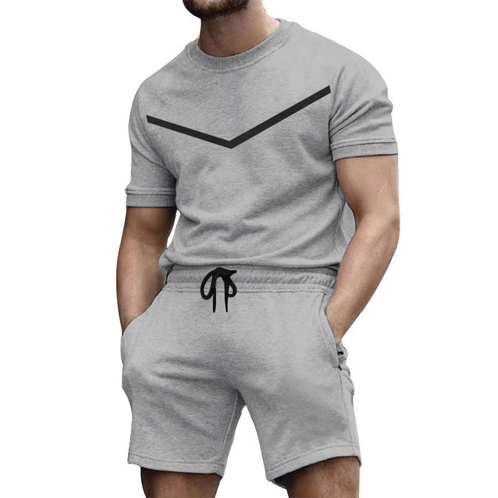 Herren lässiges Sportanzug-Set mit kurzem Oberteil und Shorts Echoarchiv