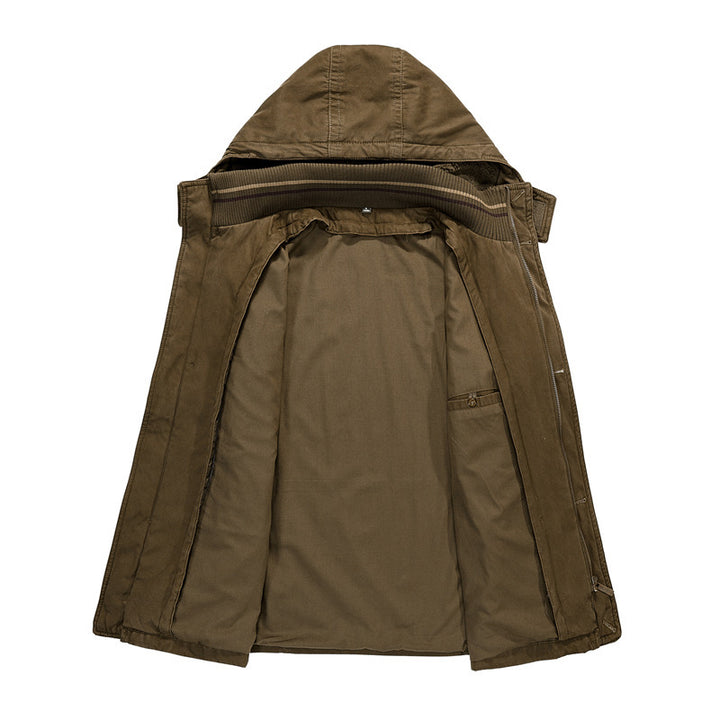 Herren Kapuzenparka mit Teddyfutter und multifunktionalen Utility‑Taschen Echoarchiv