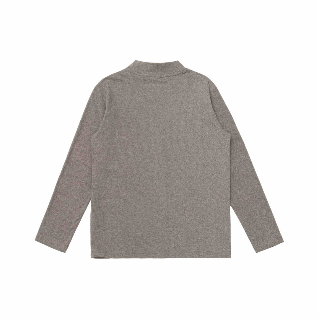 Unisex Feinstrukturierter Knopfcardigan mit Stehkragen Echoarchiv