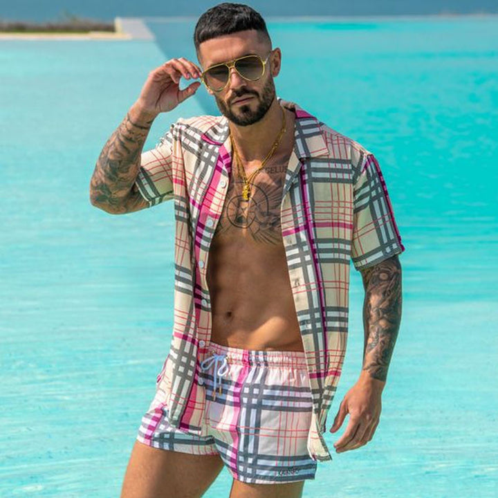 Herren Stylisches Kurzarm Strandset Echoarchiv