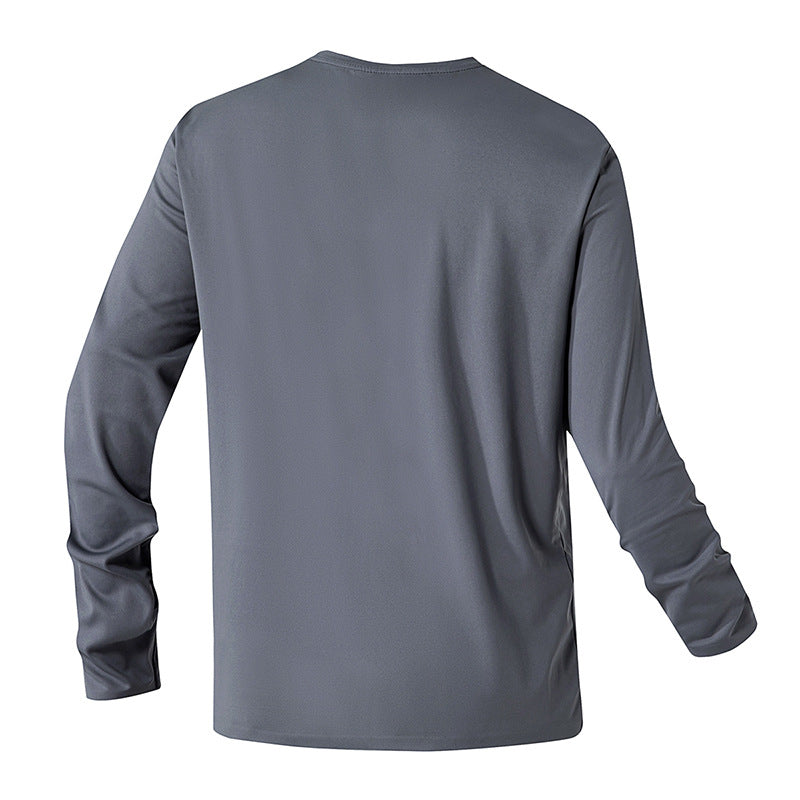 Herren Langarm Funktionsshirt mit feuchtigkeitsableitendem Material und Reißverschlusstasche Echoarchiv