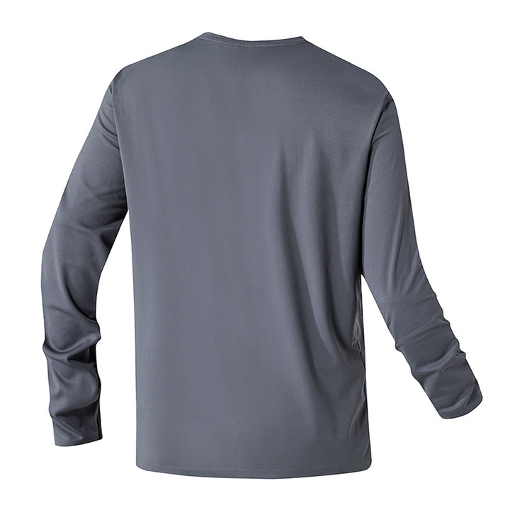 Herren Langarm Funktionsshirt mit feuchtigkeitsableitendem Material und Reißverschlusstasche Echoarchiv