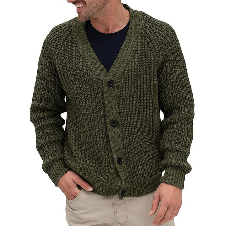 Herren Grobstrickjacke mit Knopfleiste Echoarchiv