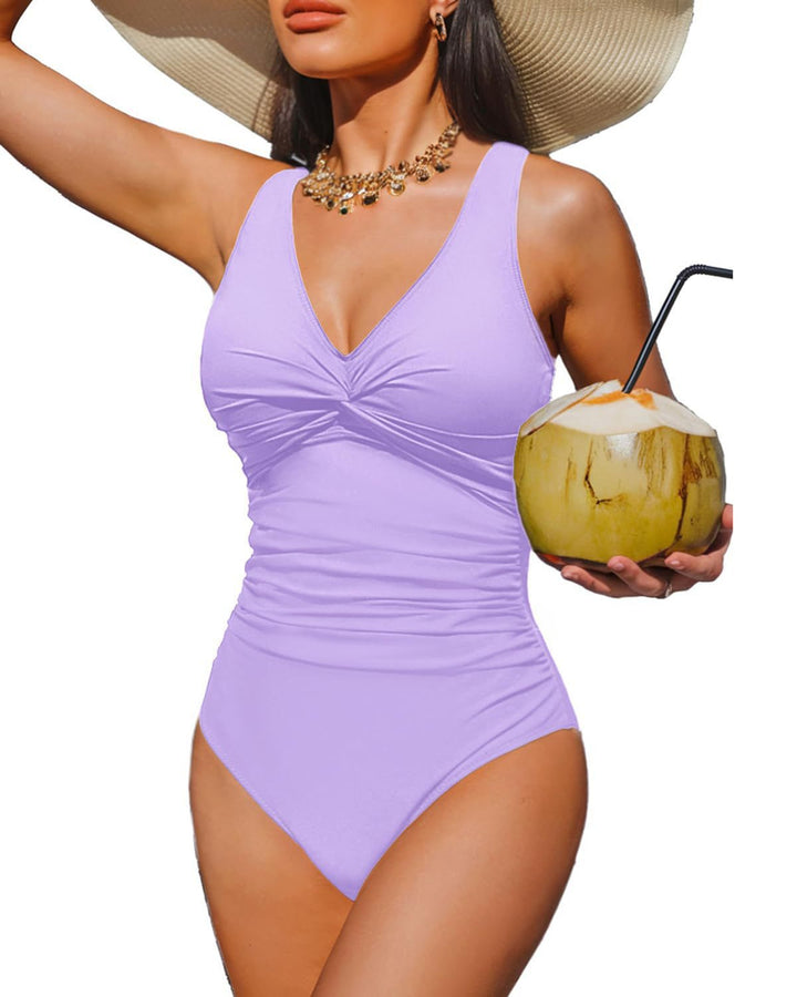 Damen Eleganter Einteiler Badeanzug mit modischem Twist Echo Archiv