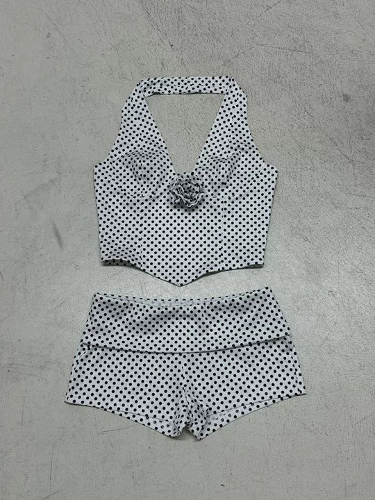 Damen Bikinitop und Shorts-Set mit Polka-Dots Echoarchiv