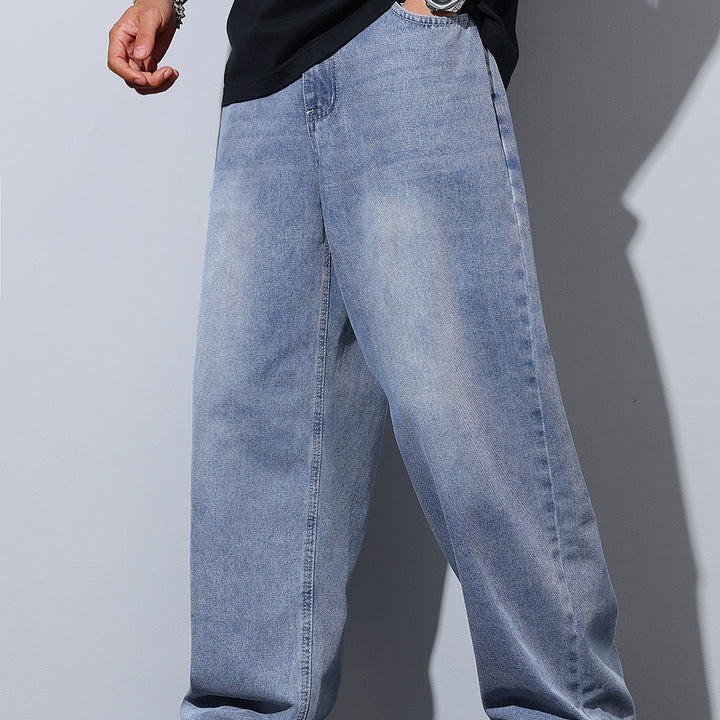Herren Weite Baggy-Jeans aus leichtem Denim mit tiefer Schrittführung Echoarchiv