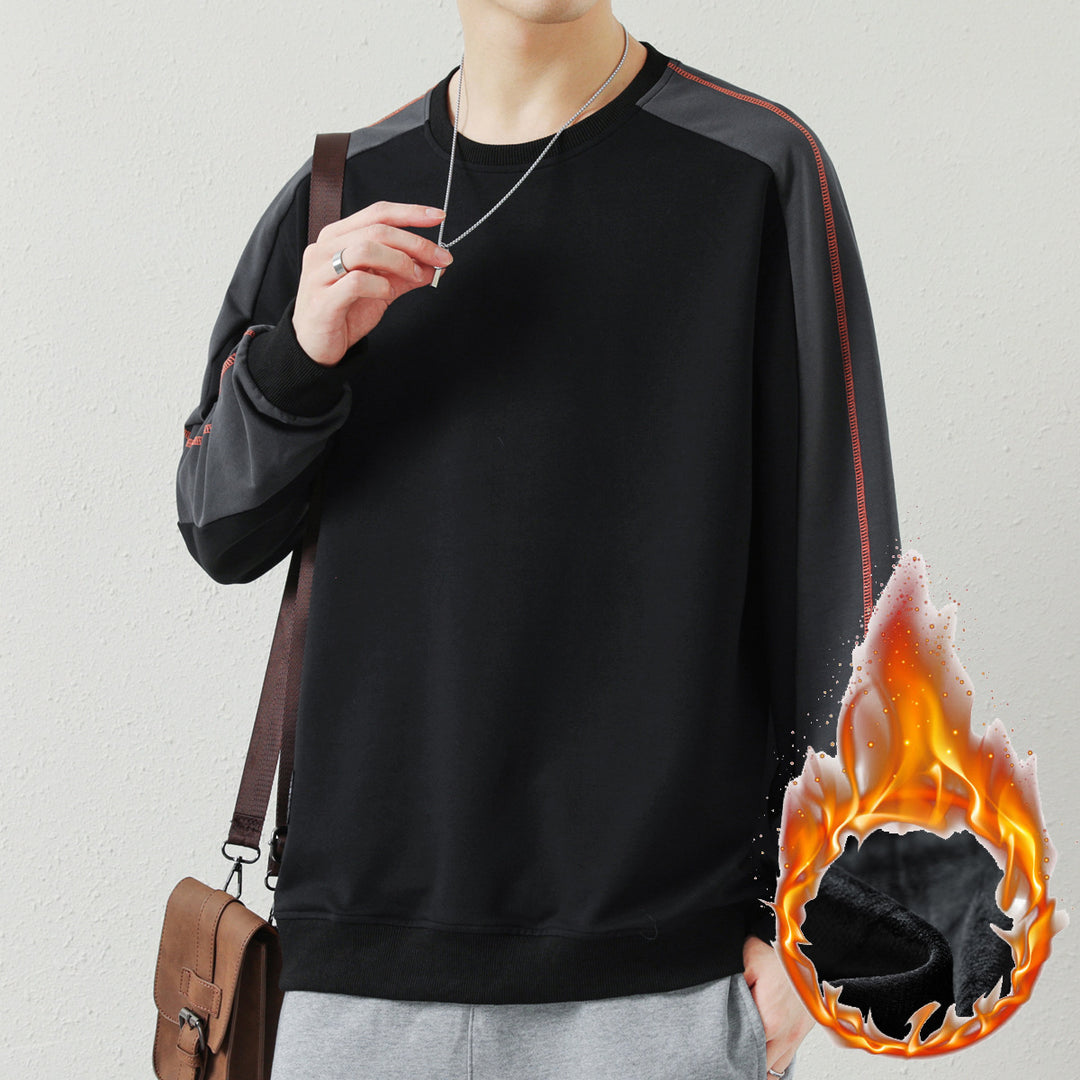 Herren Oversize-Sweatshirt mit kontrastierenden Ärmeln, Flachnaht-Details und Rippbündchen Echo Archiv