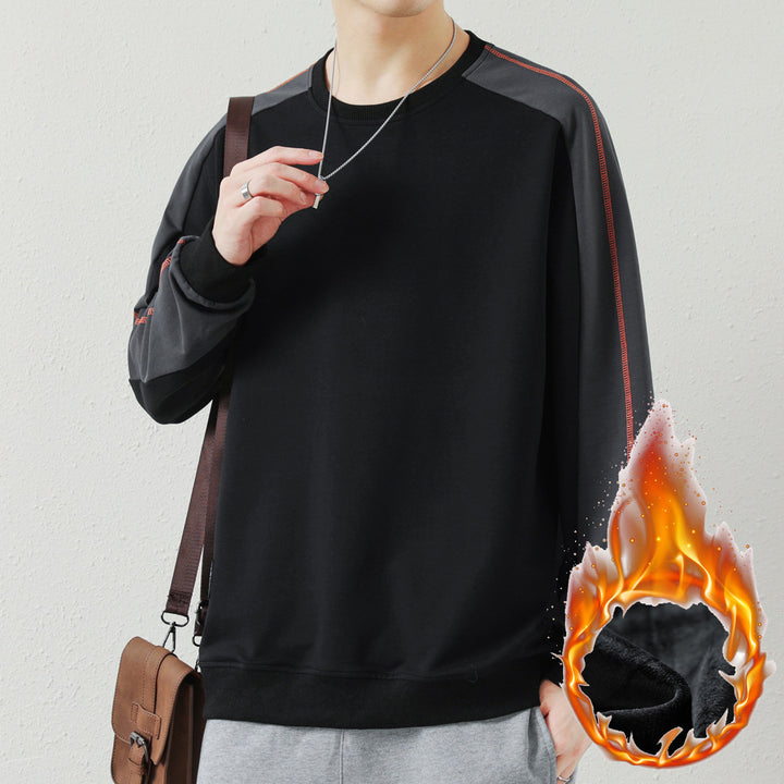 Herren Oversize-Sweatshirt mit kontrastierenden Ärmeln, Flachnaht-Details und Rippbündchen Echo Archiv
