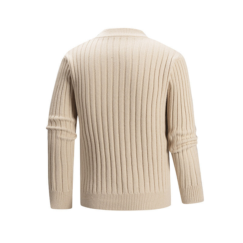Herren Strickpullover mit strukturiertem Design und hohem Kragen Echoarchiv