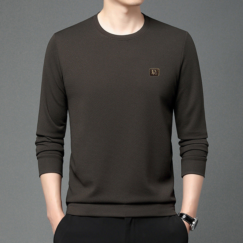 Herren hochwertiger Rundhals-Pullover mit strukturiertem Gewebe und modischem Design Echoarchiv